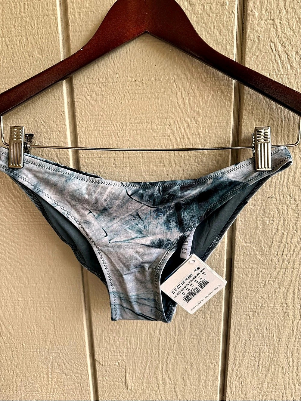 La Perla Mare Bikini Bottom NWT US 6 Blue Gray Print Lycra Xtra Life